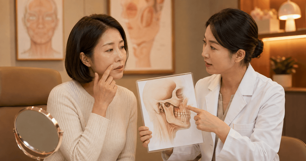 팔자주름이 깊어지는 건 피부가 아니라 얼굴 구조입니다