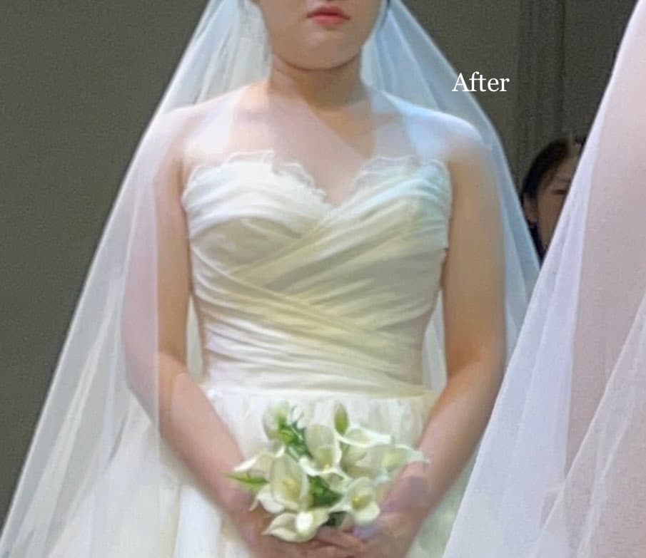 웨딩 스트랩리스 드레스 After